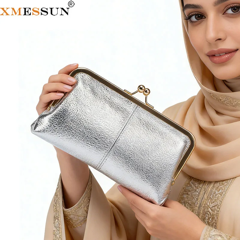 Women New Genuine Leather Clip Bags Long Clutch Wallet,2026 Fashion Coin Purse Card Holder Key Lipstick Storage Phone Pouch Case