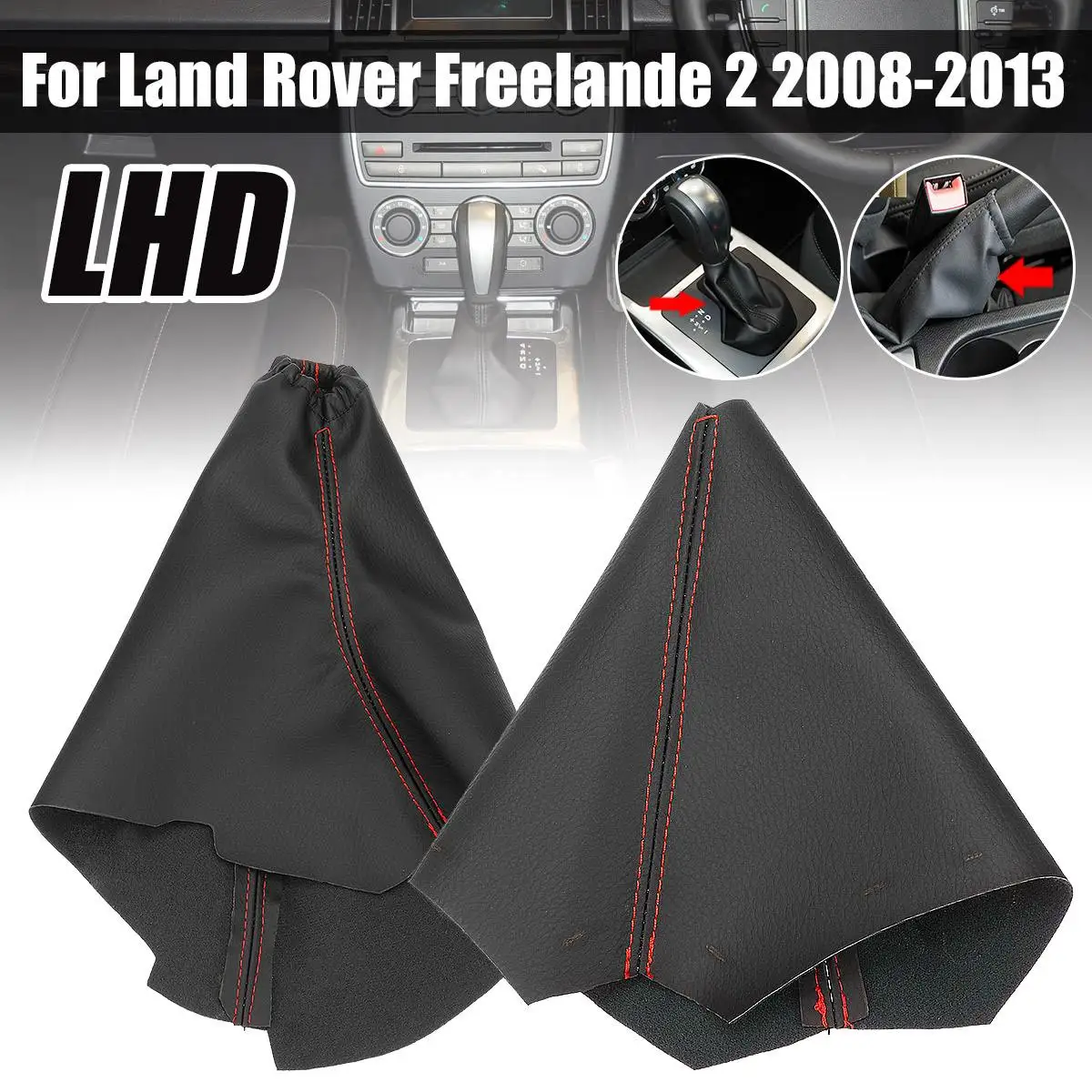 For Land Rover Freelander 2 2008-2013 PU Leather Gear Shift Collar Parking Handbrake Gaiter Boot Cover LR006172 LR002758