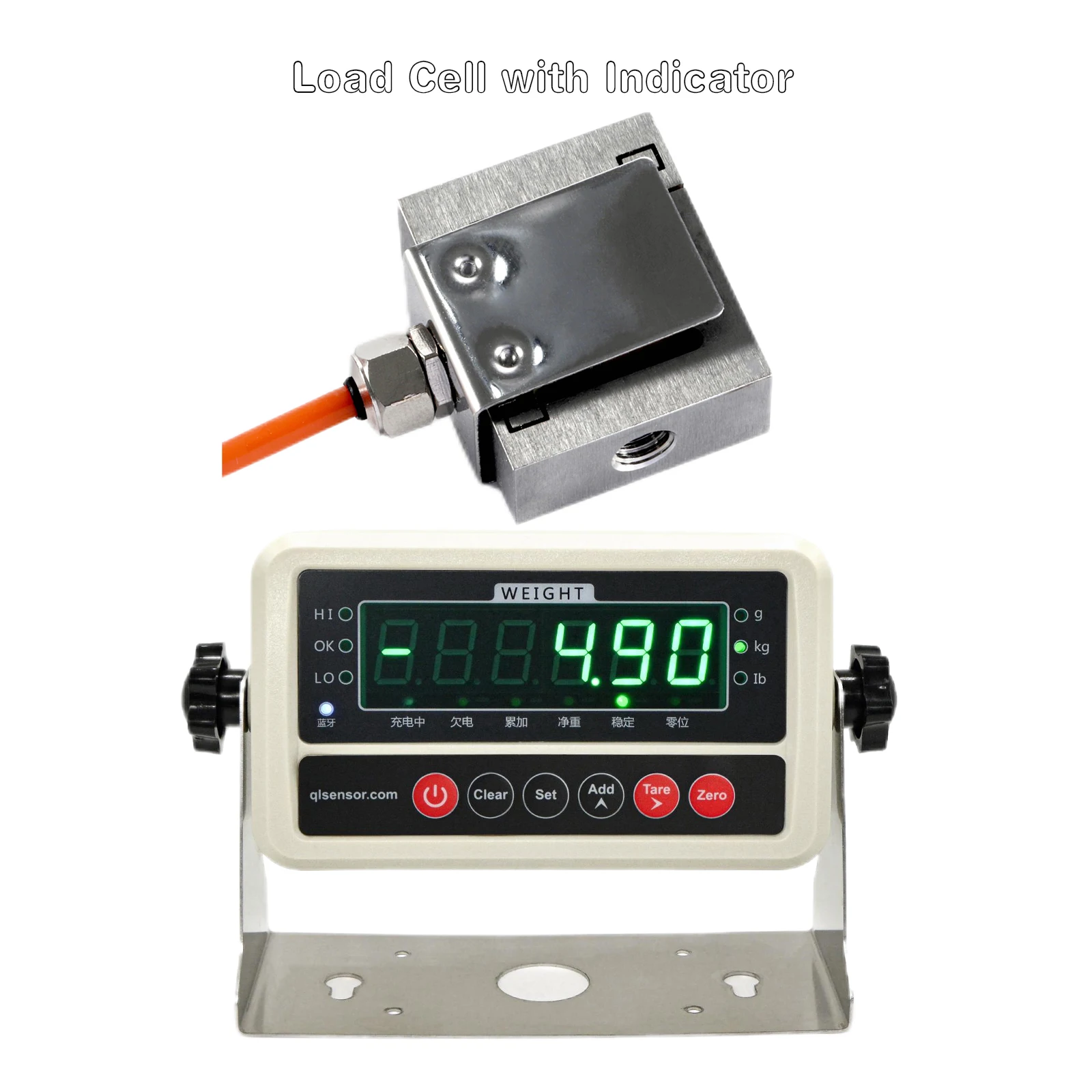 Mini S Type Load Cell Sensor with Indicator Display, Test Compression Force Weight Pressure for Scale Automate