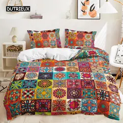 Set biancheria da letto bohémien Boho Flowers copripiumino federe di nazionalità esotica Queen King per donna coppia decorazioni per la camera da letto