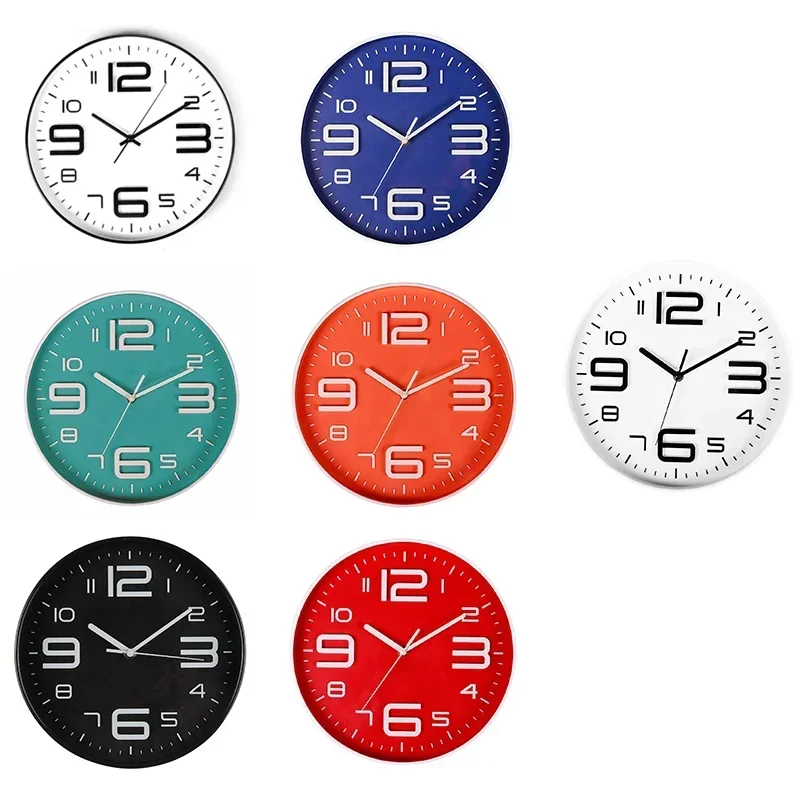 10 Inch Indoor Big 3D Number Silent Wall Clock Quiet Movement Wall Clocks Battery Operated