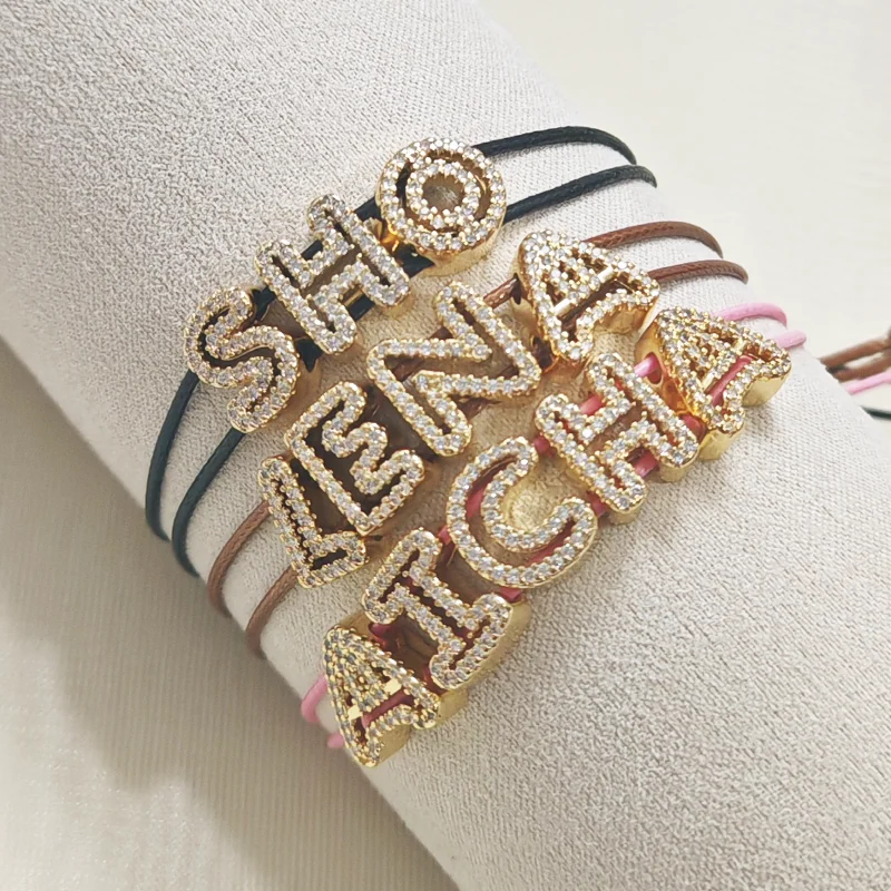 Customized Name DIY Hand Rope Bracelet Girl Boy Personalized Name Bracelet Stainless Steel Bracelet Jewelry Gift