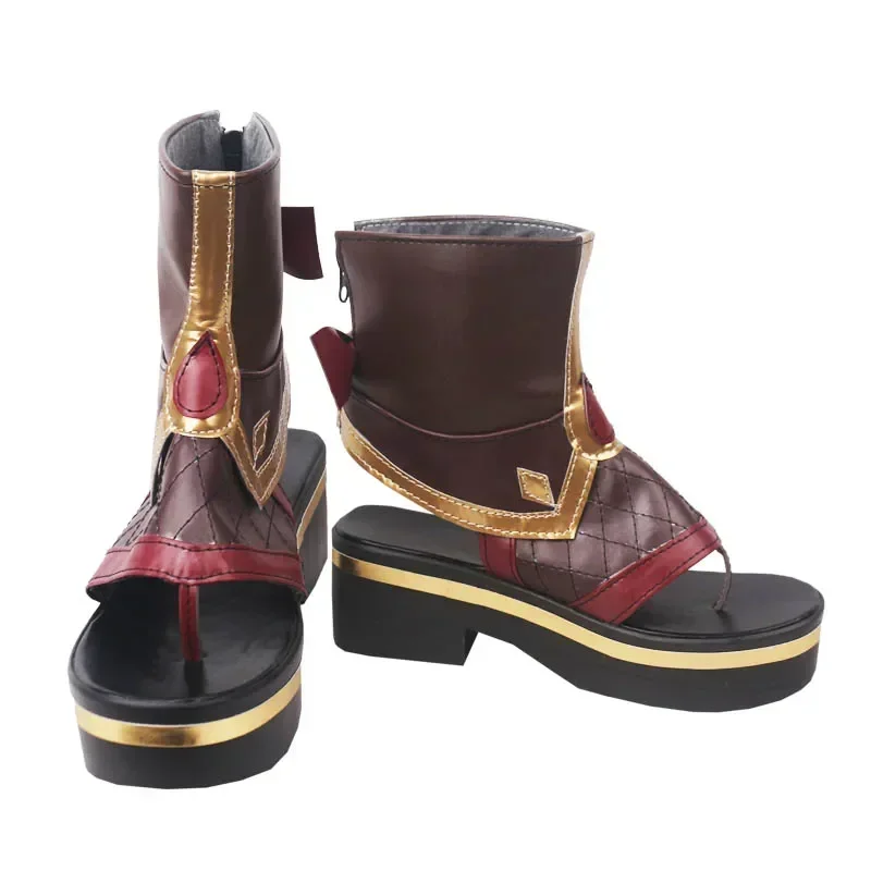 Cossun genshin impacto kuki shinobu/yelan cosplay sapatos jogo quente anime feminino role play traje de couro do plutônio