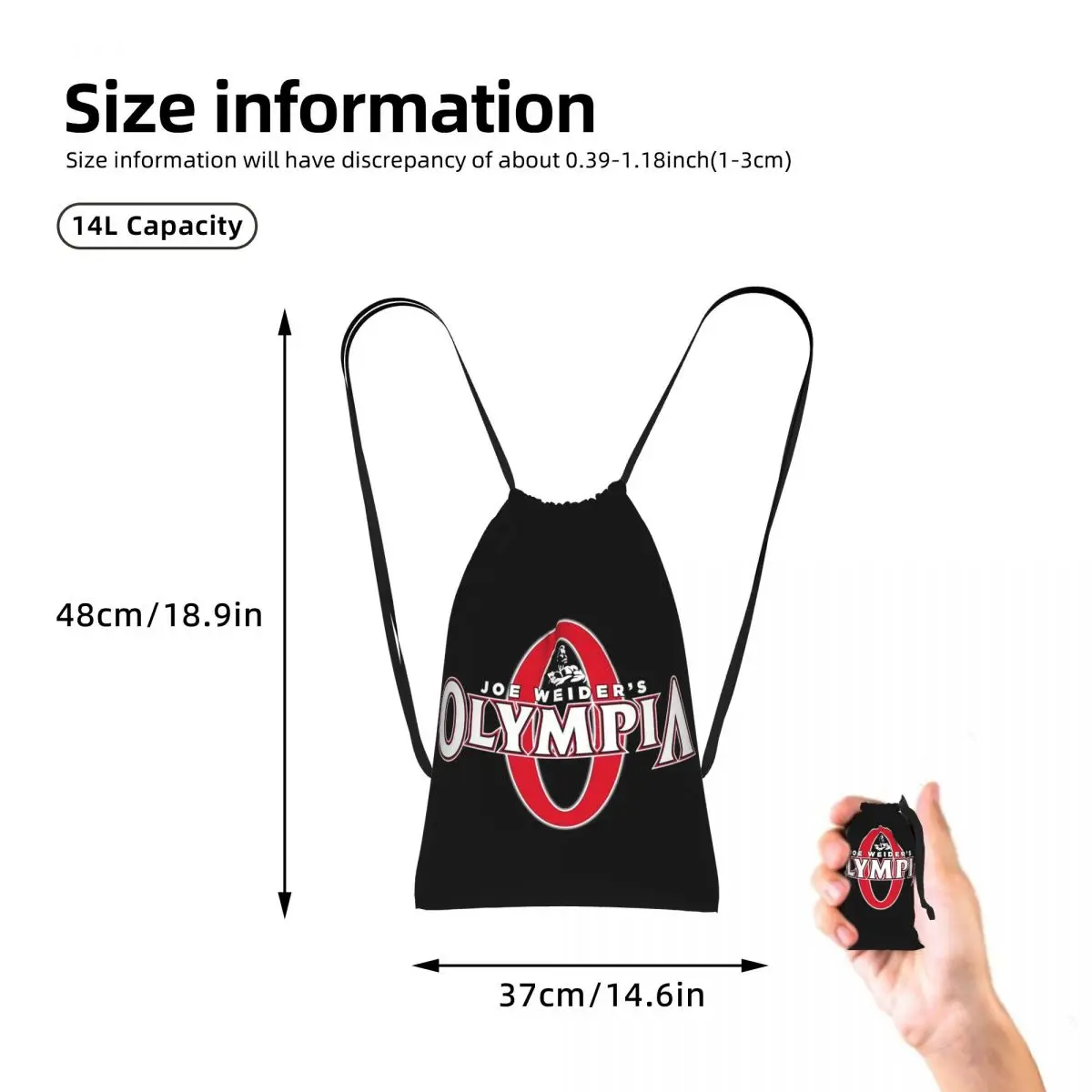 Future Mr OLYMPIA Motivations Drawstring Backpack hiking cycling Bag Lightweight Foldable Storage Drawstring Bag for Men Women