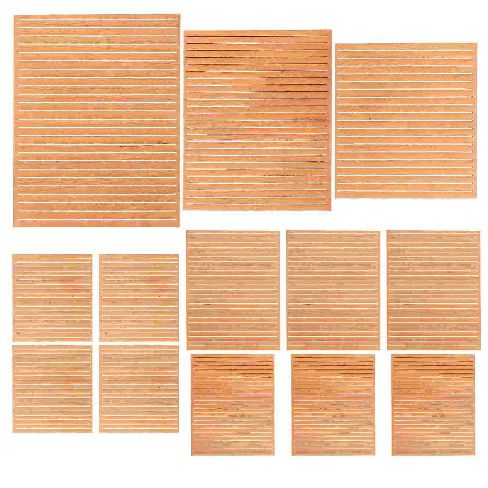 80 Pcs Sailboat Floor Planks Wood Strip Flooring Decoration Accessory Tiny Accessories Miniature Stuff Creative Decking Sea