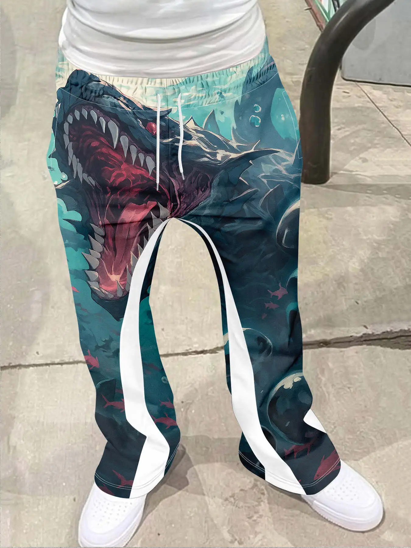 

Y2k Flared Pants Men Loose 3D Print Trousers Casual Sweatpants Mid Waist Sporty Female Clothes Streetwear Hip Hop Vintage Pants