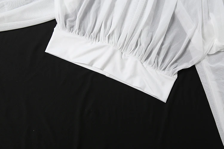 Weird Puss Fashion 2-teiliges Set für Damen, rückenfreies Rollkragenoberteil mit langen Ärmeln + gerüschter langer Rock, eleganter, schlichter Urlaubs- und Partyanzug – Detail 10