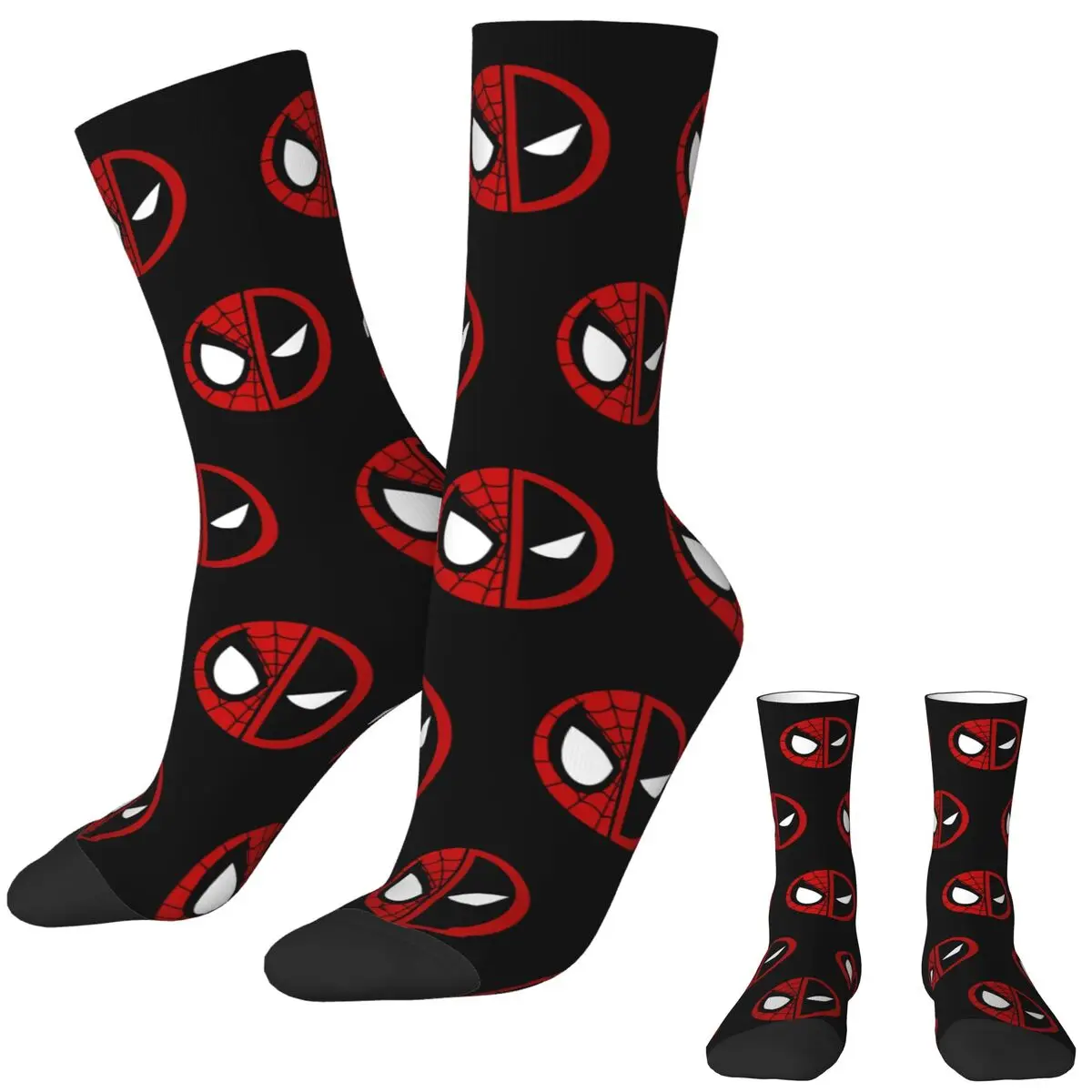 SuperHero Spiderman Deadpool Socks Winter Stockings Casual Women Men Medium Soft Socks Pattern Outdoor Sports Non Skid Socks