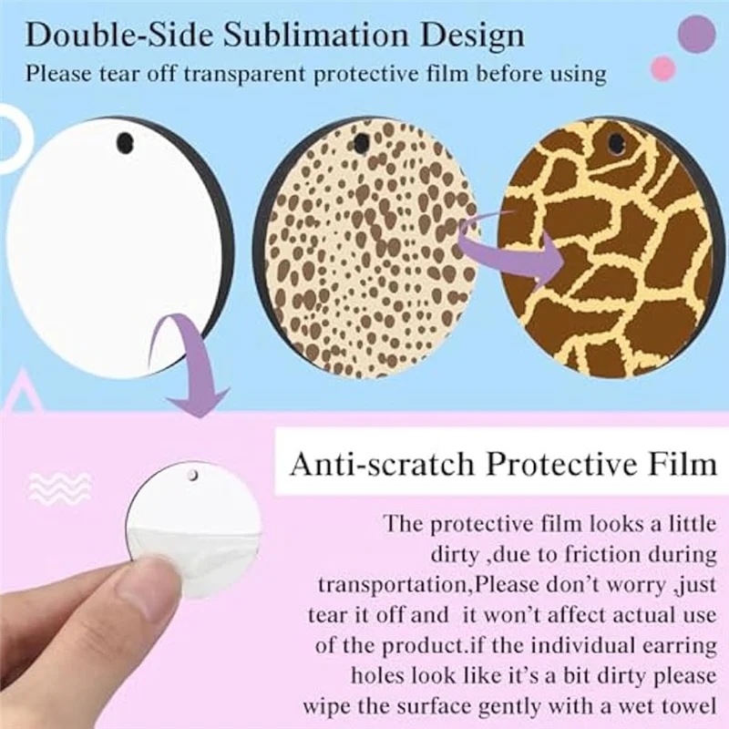 GOOD-Sublimation Earring Blanks With Earring Hooks,Jump Rings,Ear Plugs,Earring Cards Holder And Transparent Packaging Bags