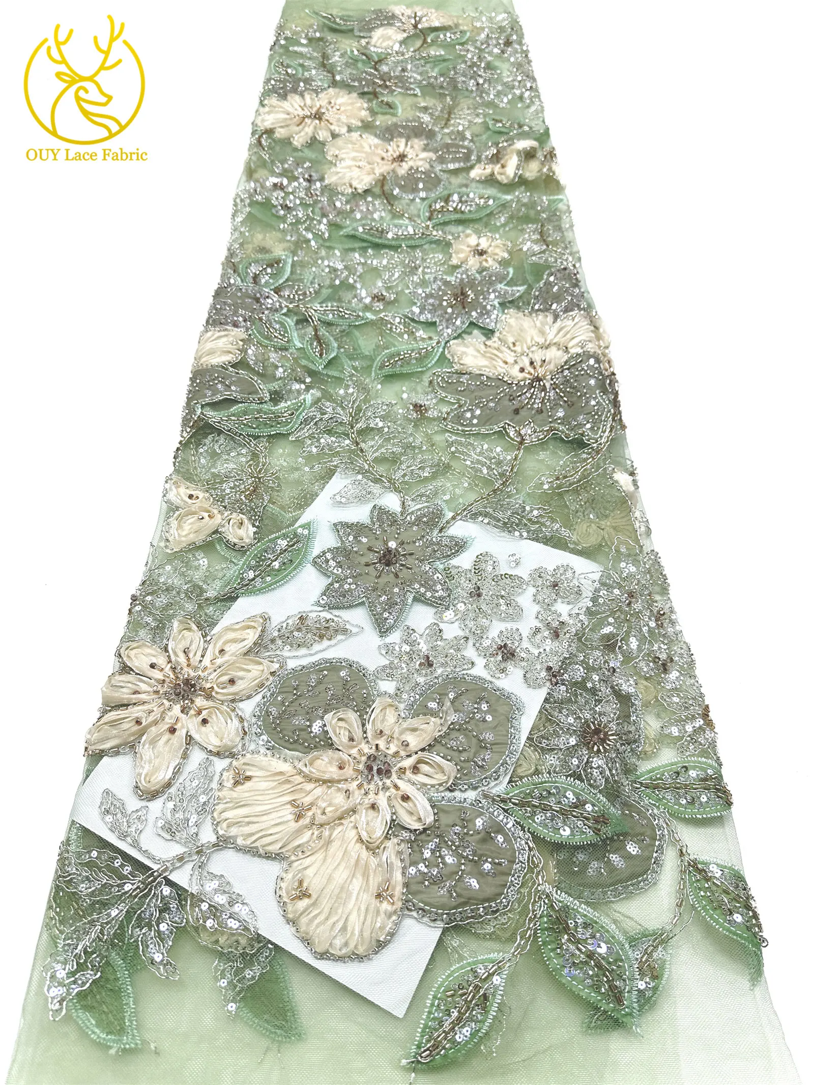 Modische Afrikanische Stickerei Perlenverzierte Tüllspitze 2026 Französische Pailletten Tüll-Netzspitze Nigerianisches Brautkleid Nähmaterial – Detail 18