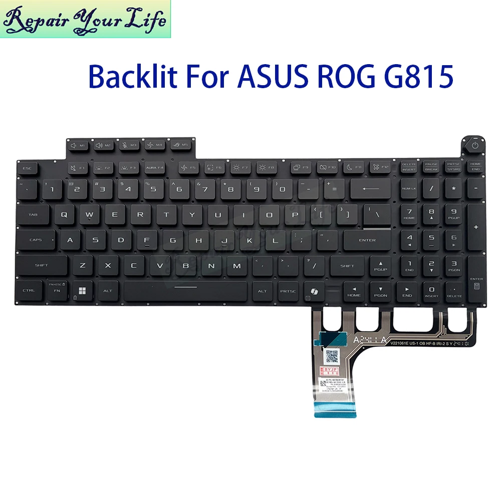 

Американская английская клавиатура с подсветкой для ASUS ROG Strix G18 G815 G815L G815LP G815LR G815JMR JPR 0KNR0-6A1AUS00 AI Key Light Keyboards