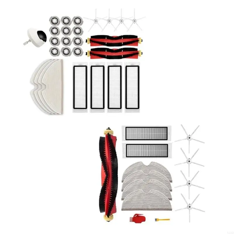 s5max/s6純粋なロボット掃除機スペアメインブラシエッジスイープブラシヘパフィルターバンドルアンチアレルゲンモップクロスN58d用