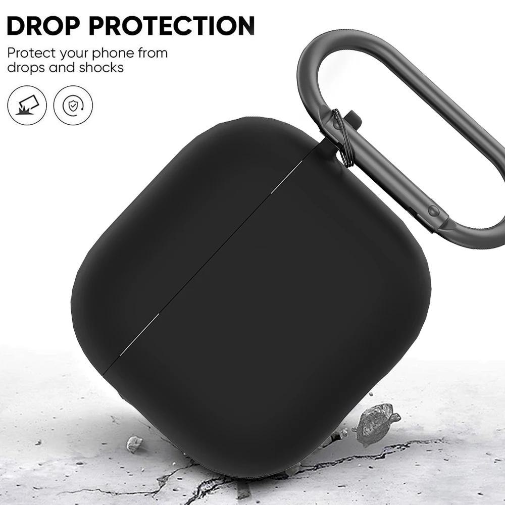 Sturdy Shockproof Protective Case for Apple AirPods 4 Gen with Keychain Anti-scratch Full Protection Protectors Cover Storage