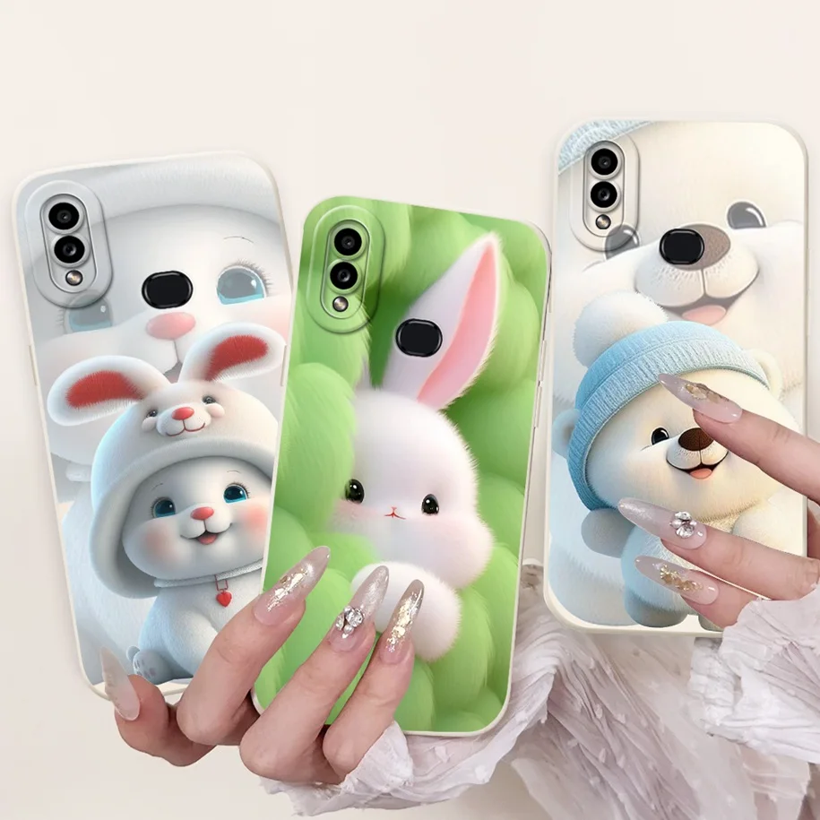 For Samsung Galaxy A10S Case SM-A107F Cover Cute Panda Rabbit Matte Soft Silicone Phone Case For Samsung A10 M01S SM-M017F Coque