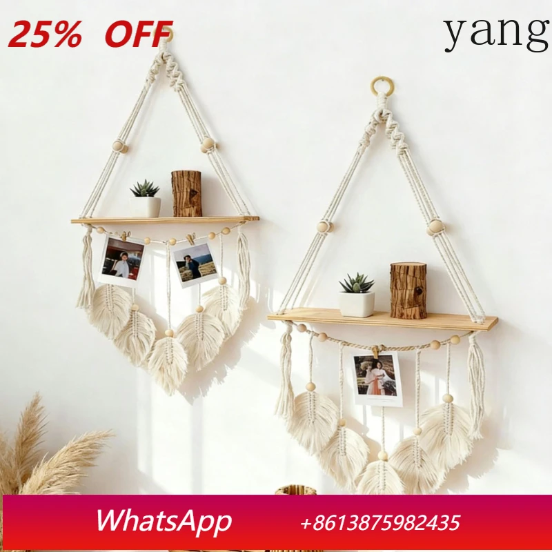 

YJQ hand-woven tapestry bohemian wall wall hanging storage rack