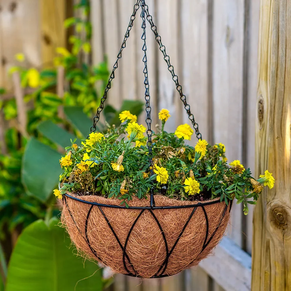 3Pcs Coconut Fiber Liner Natural Sturdy Replacement for Hanging Plant Baskets Improves Air Circulation Moisture Retention