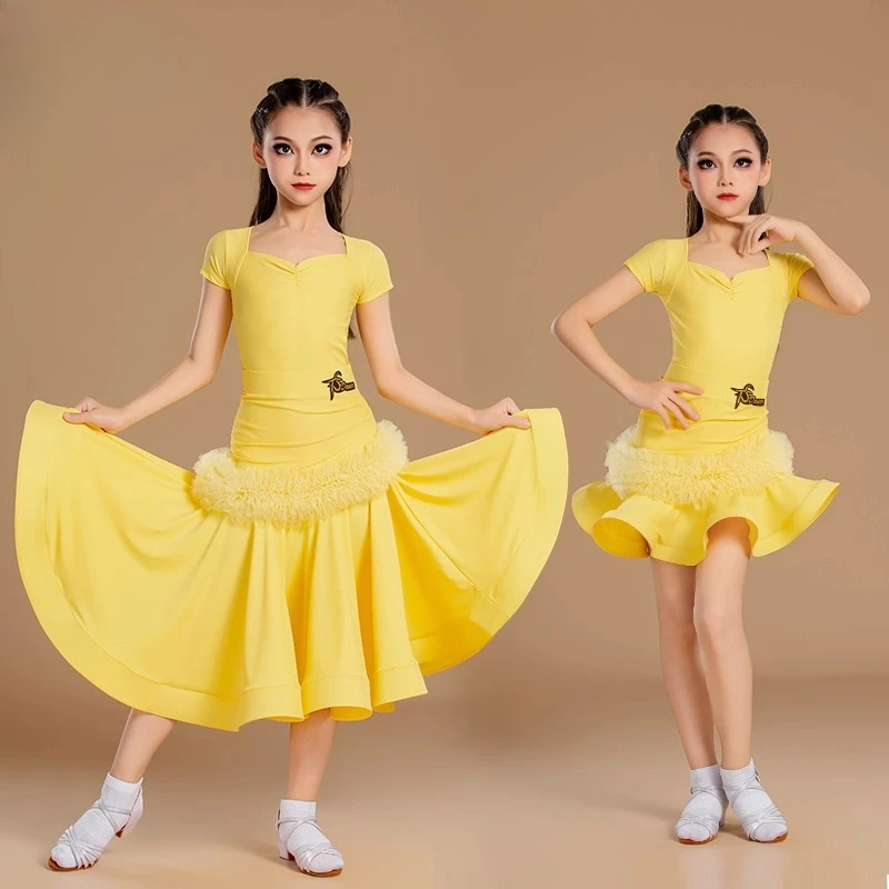 robe-moderne-de-danse-latine-professionnelle-pour-enfants-de-haute-qualite-style-simple-jupe-en-dentelle-multicouche-deux-pieces