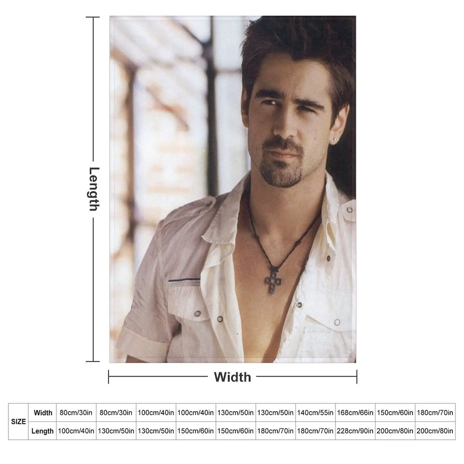 colin farrell Throw Blanket couch cozy soft plush fuzzy picnic outdoor blanket