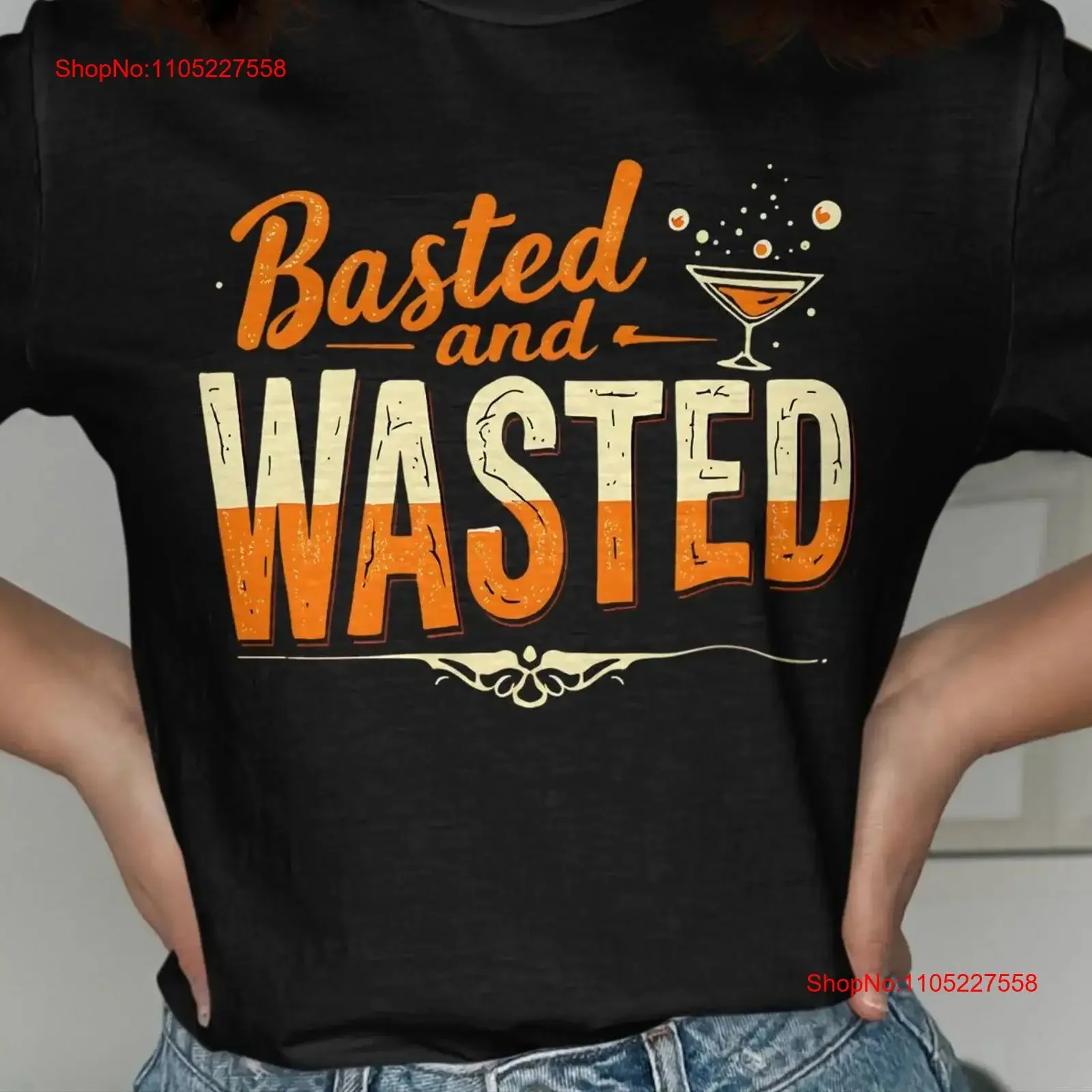Funny Thanksgiving Family T Shirt Basted and Wasted Inappropriate Adult Crewneck SweaT or Drinking vintage Washed streetwear