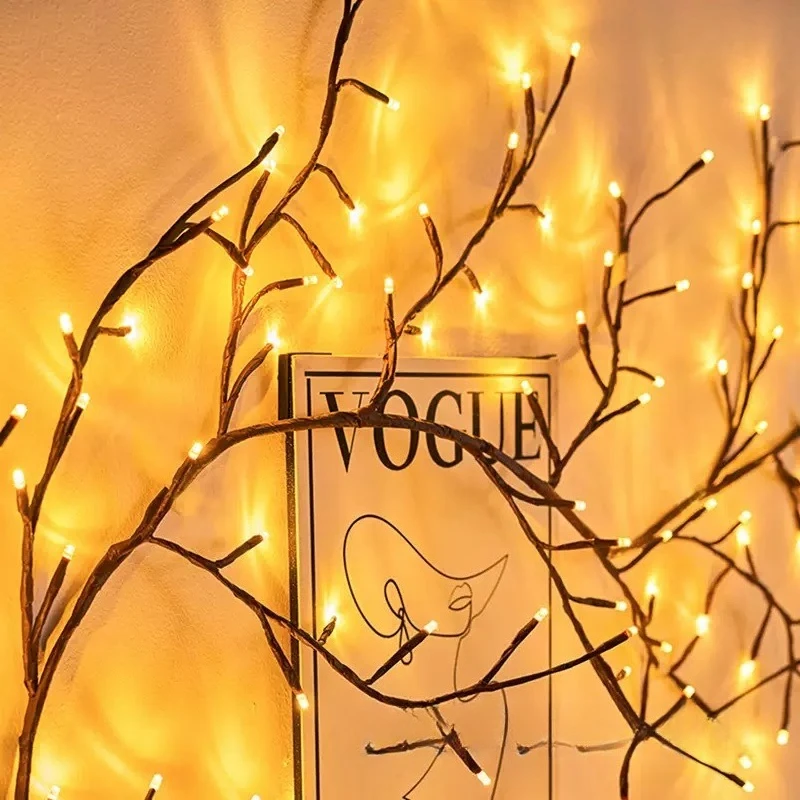 LED Streifen Lichter Zweige Rattan Internet Prominente Ins Wohnzimmer Weihnachten Hochzeit Dekoration Rattan EU Stecker Lichter String