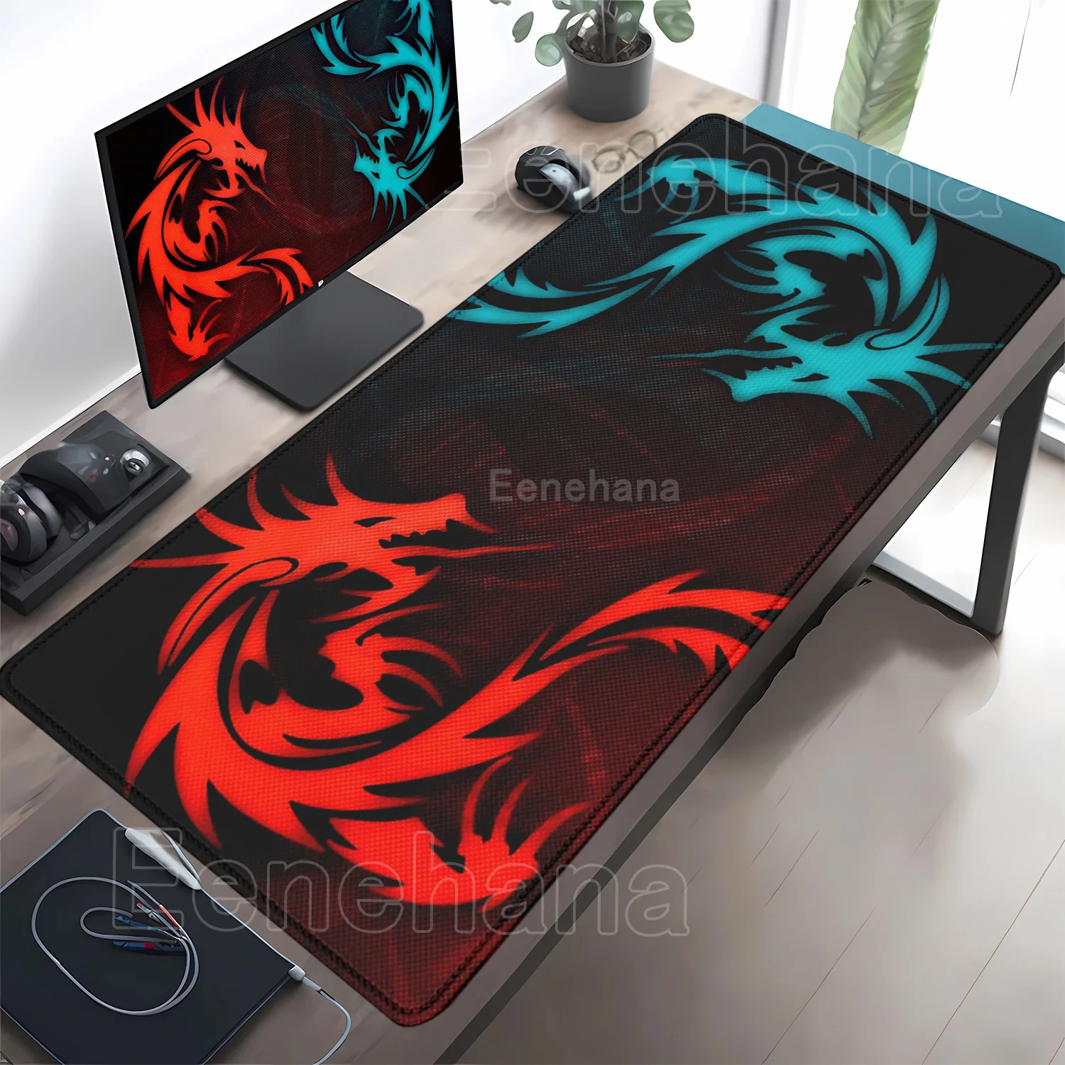 M-MSI dragon Mouse Pad Game Non-slip Rubber Gaming Large 90X40CM Mousepad HD Printing Desk Mat Decoration Office XXL Mouse Mat