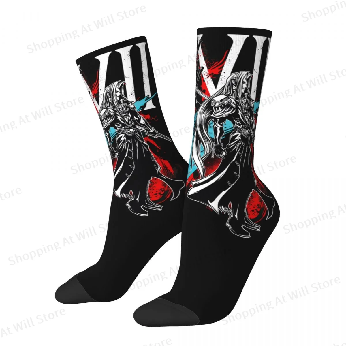 Fantasy VII Rivalry Final Fantasy Unisex Winter Socks Warm Fun printing Socks Street Style Crazy Sock