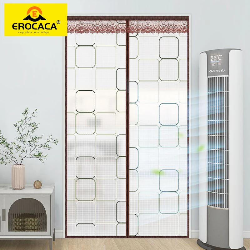 EROCACA Brown Winter Door Curtain Magnetic Insulated Windproof Door Curtains Waterproof Thermal Shade For Winter Home Essential