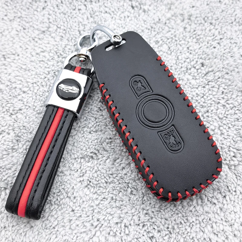Motorcycle 2 Button Leather Remote Key Case for Honda GL1800 Gold Wing GoldWing 2018 2019 2020 Shell Cover Accessories FOB