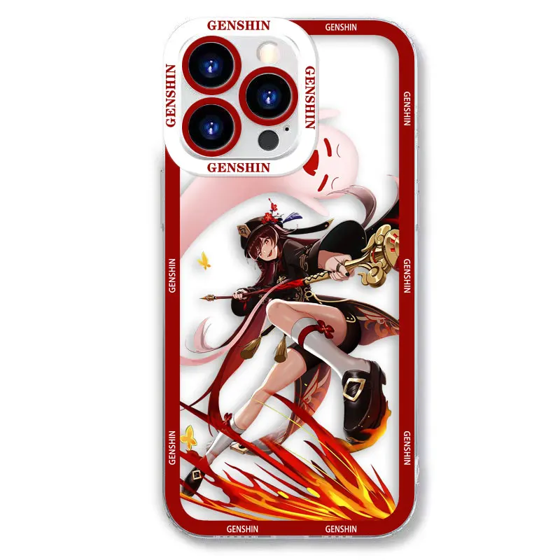 Hot Game Girls G-Genshin Impact Angel Eyes Clear Soft Silicone Phone Case For iPhone Apple 15 14 12 13 11 16 8 7 SE XR XS Case