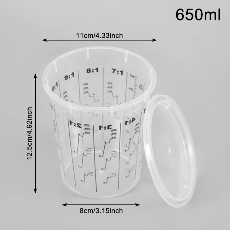 20セットbペイントミキシングカップ—400ml（10カップ-10カバー）-650ml（10カップ-10カバー）