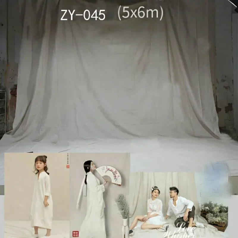 Powerwin 5x6M 16x19ft Muslin Fabric Photography Backdrops Pro Dyed Vintage Cotton Family Background Cloth Photo Studio Wedding