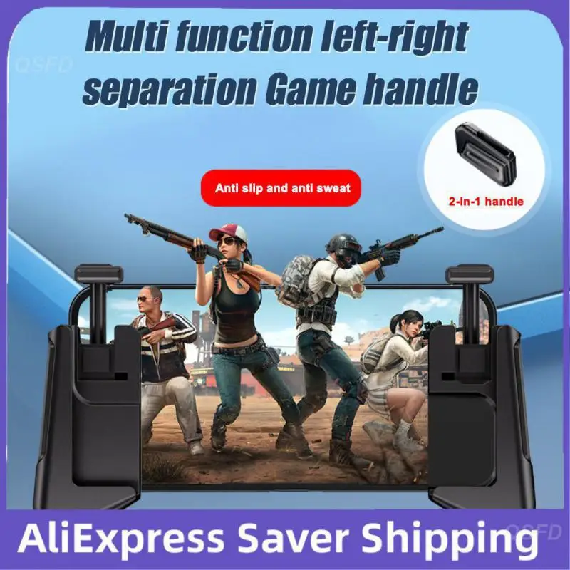 Phone Game Controller Phone Holder Auxiliary Artifact For Iphone Samsung Huawei Mobile Game Handle Game Trigger Portable 2 In 1