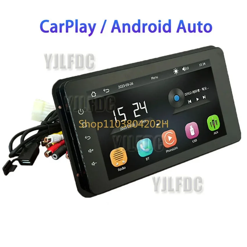 8 Inch Marine Multimedia Player Wireless CarPlay IPX6 Waterproof Bluetooth Boat Stereo for ATV Golf Cart CarPlay Android Auto