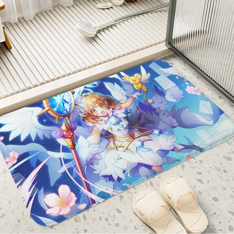 Door Mat for Bathroom Sakura Card Captor Hallway Entrance Door Doormat Non-slip Kitchen Balcony Corridor Carpet Bedroom Rug