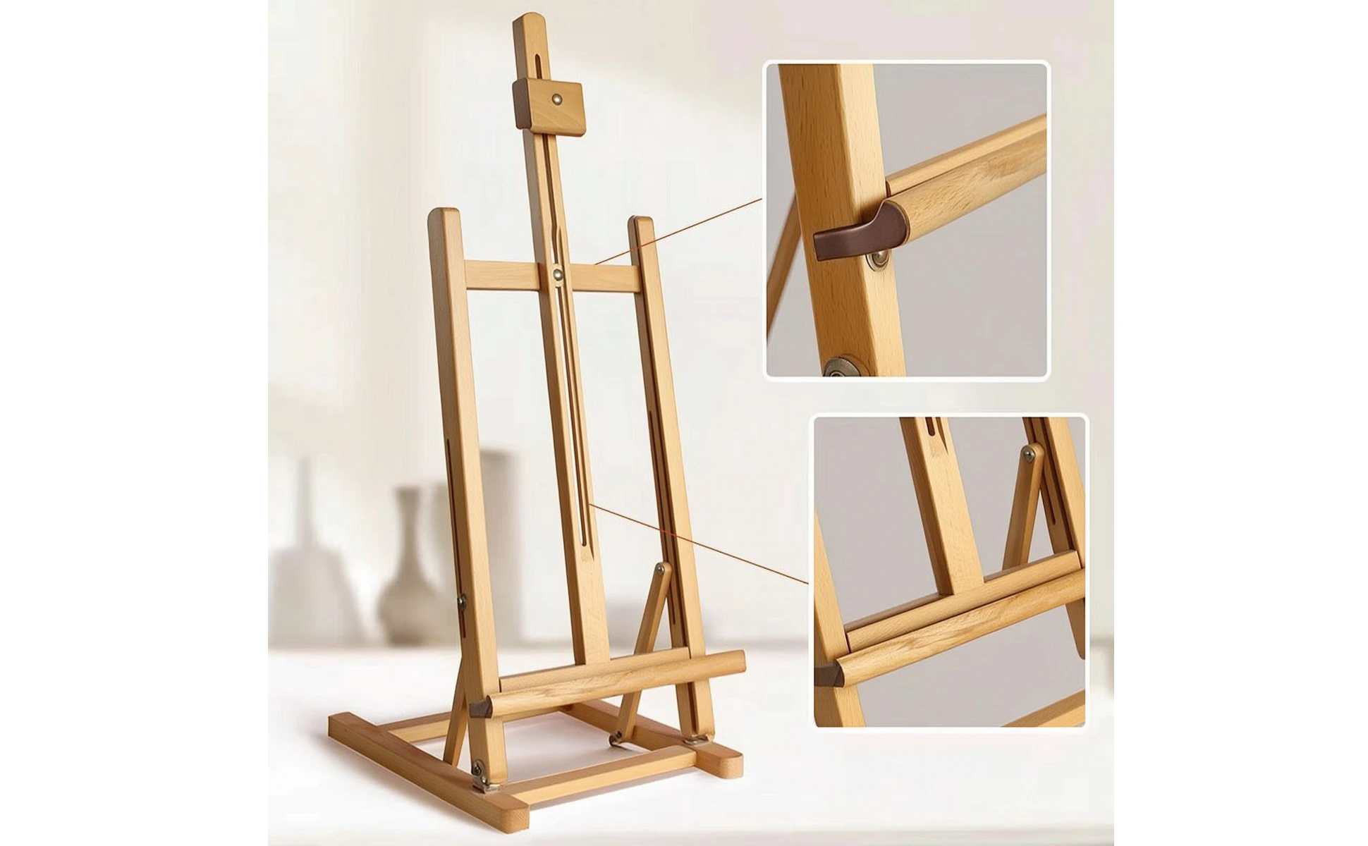 Wooden Tabletop Easel Portable Tabletop Painting Easel Drawing Stand Compact Easy to Store for Artists, Home Workspace, Studio