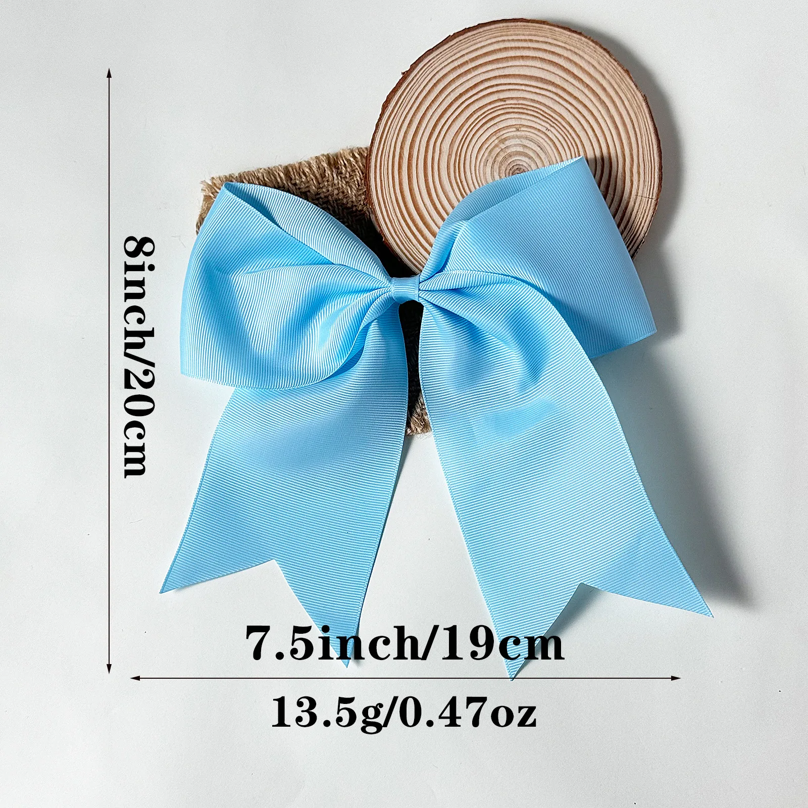 Gilr's Large Bow Hairpin 8'' Solid Color Ribbons Bowkonts Barrettes Alligator Handmade Swallow Tail Bowkonts 20PCS