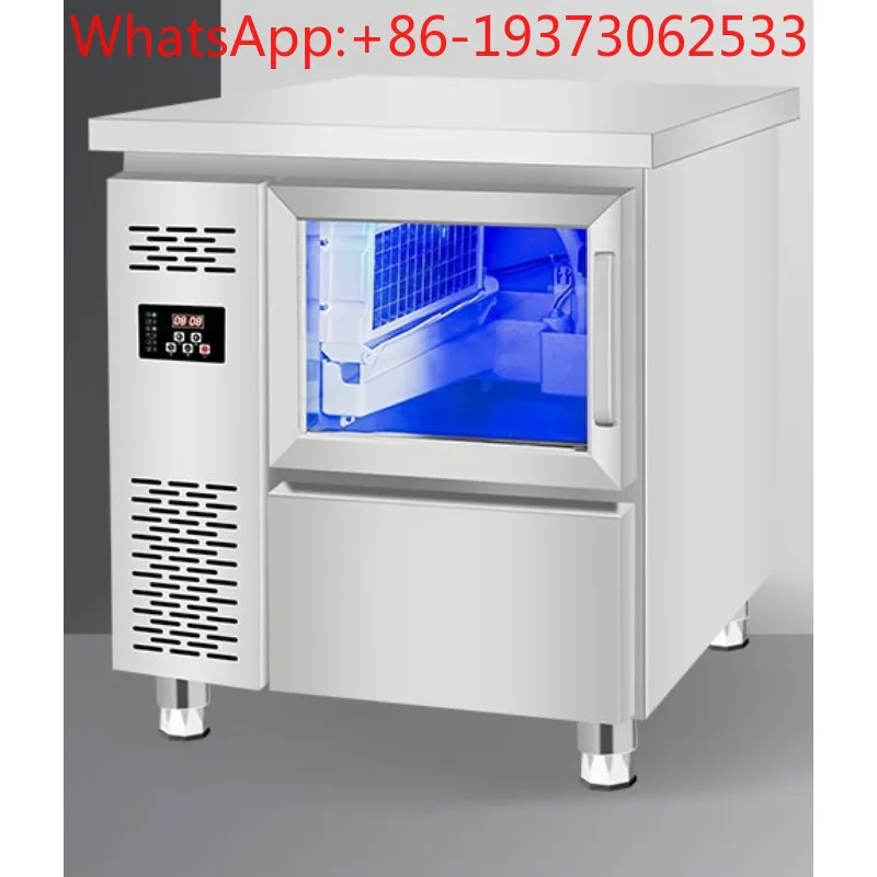 Machine à glaçons tout-en-un pour comptoir de bar, glaçons carrés, grande capacité, refroidissement par eau, économie d'énergie, idéale pour les salons de thé et les cafés