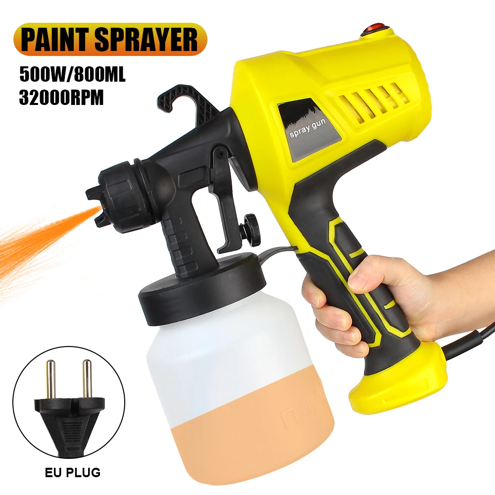 500W EU Plug Easy Spraying Household Paint Sprayer Flow Control Airbrush Power Tools Electric Spray Gun