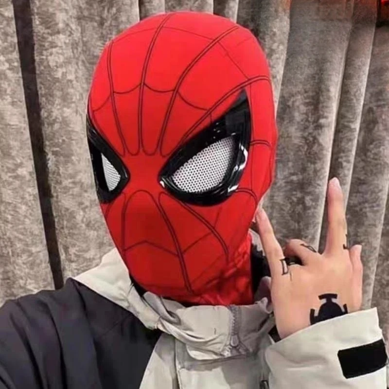 Spider-man:no Way Home Spider Man Mask Luxury Helmet Rechargeable Remote Eyes Movable Mask Decoration Toy Gift Cosplay