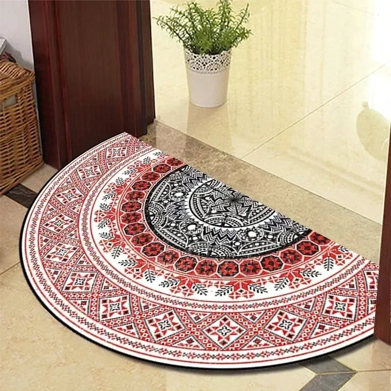 

VIKAMA Mandala Semi-Circular Carpet, Entrance Door Mat, Kitchen Entrance Carpet, Bathroom Absorbent Floor Mat, Home Decoration