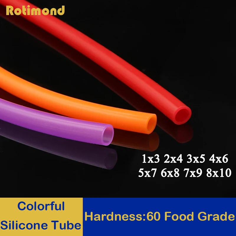 

1/5M Silicone Tube ID 1 2 3 4 5 6 7 8mm Flexible Rubber Hose Thickness 1mm Food Grade Soft Milk Beer Drink Pipe Water Connector