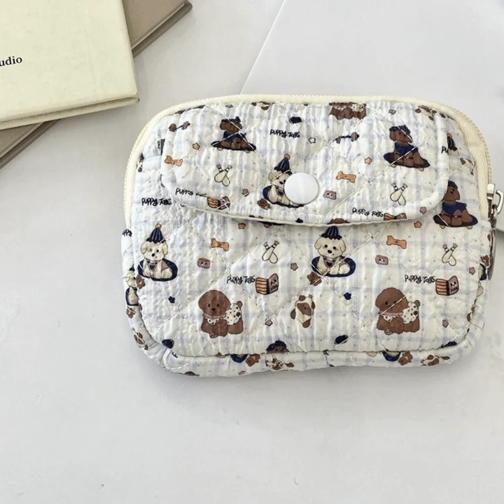 

Cartoon Printing Mini Canvas Coin Purse Multifuctional Jewelry Packing Bag Small Lipstick Bag Card Holder Korean Style