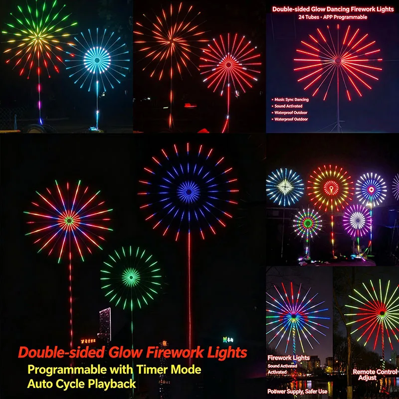 Double‑Sided Glow Firework LED Light Custom Pattern Waterproof Speaker System
