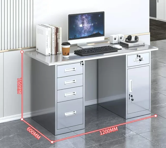 مصنع ورشة عمل مخصصة خالية من الغبار منضدة عمل من الفولاذ المقاوم للصدأ مع أدراج مكتب كتابة من الفولاذ المقاوم للصدأ #6