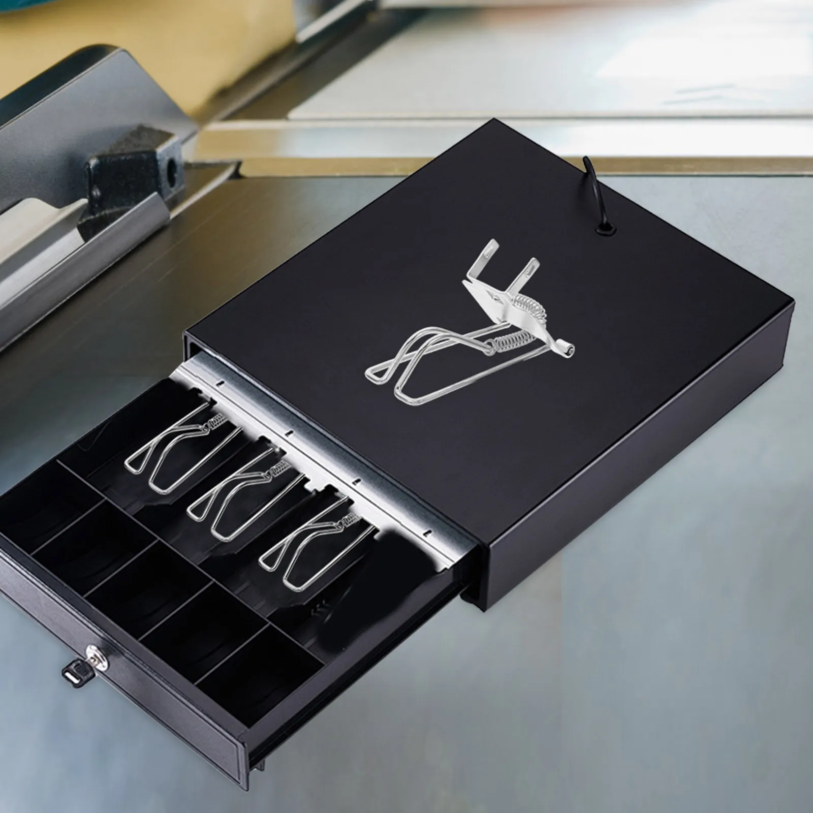 

Cashier Box Clip Metal Cash Tray Clips Drawer Money Registers Bill Holder Stainless Steel Compact Design Materials