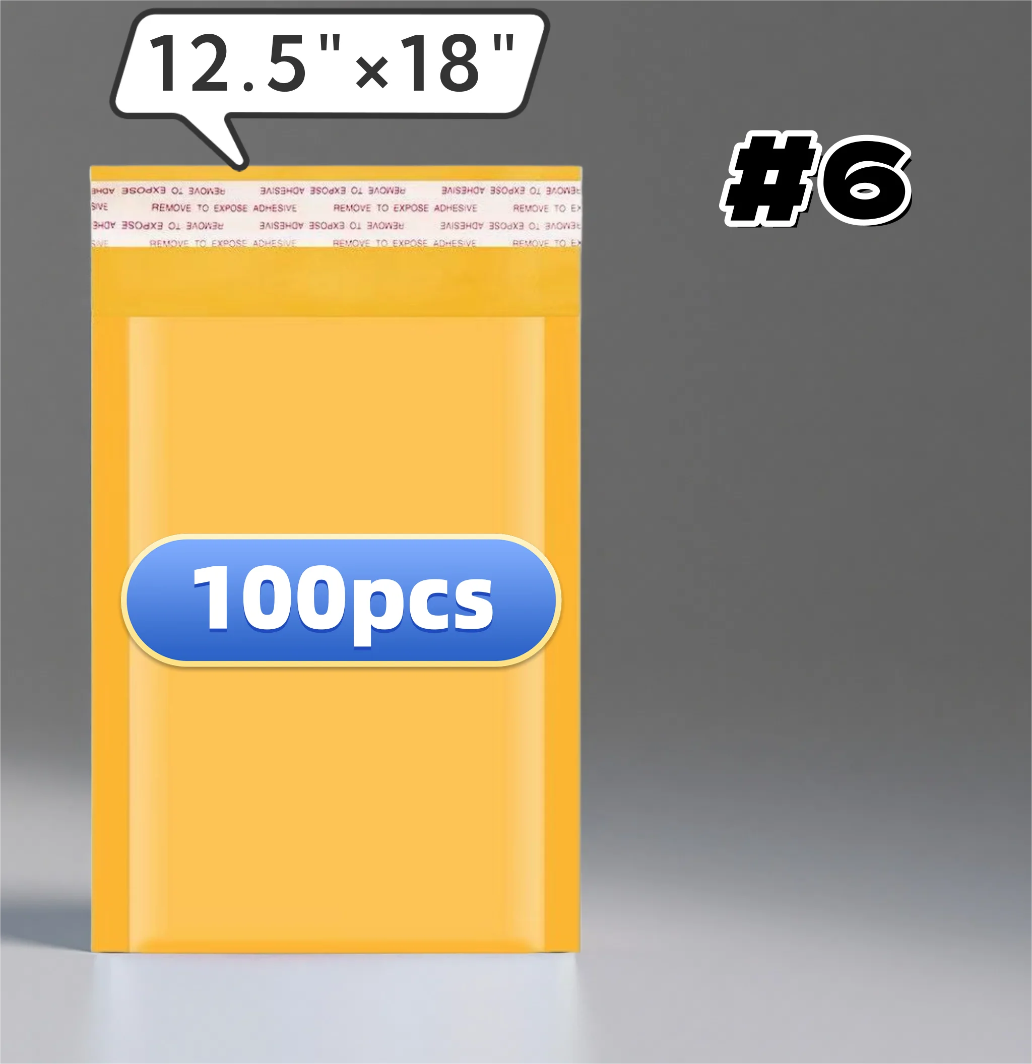 100 قطعة # 6 12.5 × 18 بوصة كرافت فقاعة بريدية شحن أكياس بريدية مبطنة مغلفات ذاتية الختم خفيفة الوزن صنع في الولايات المتحدة الأمريكية
