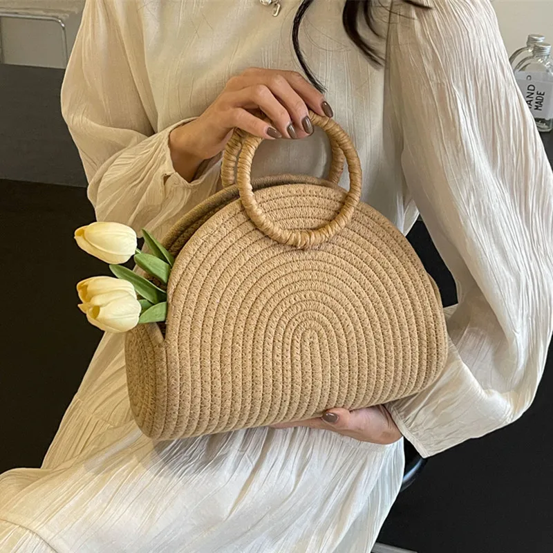 

Повседневные женские летние пляжные сумки, дорожные сумки для женщин, дамские сумки-тоут, плетеные пляжные сумки, сумки-кошельки, вместительные сумки из пеньковой веревки