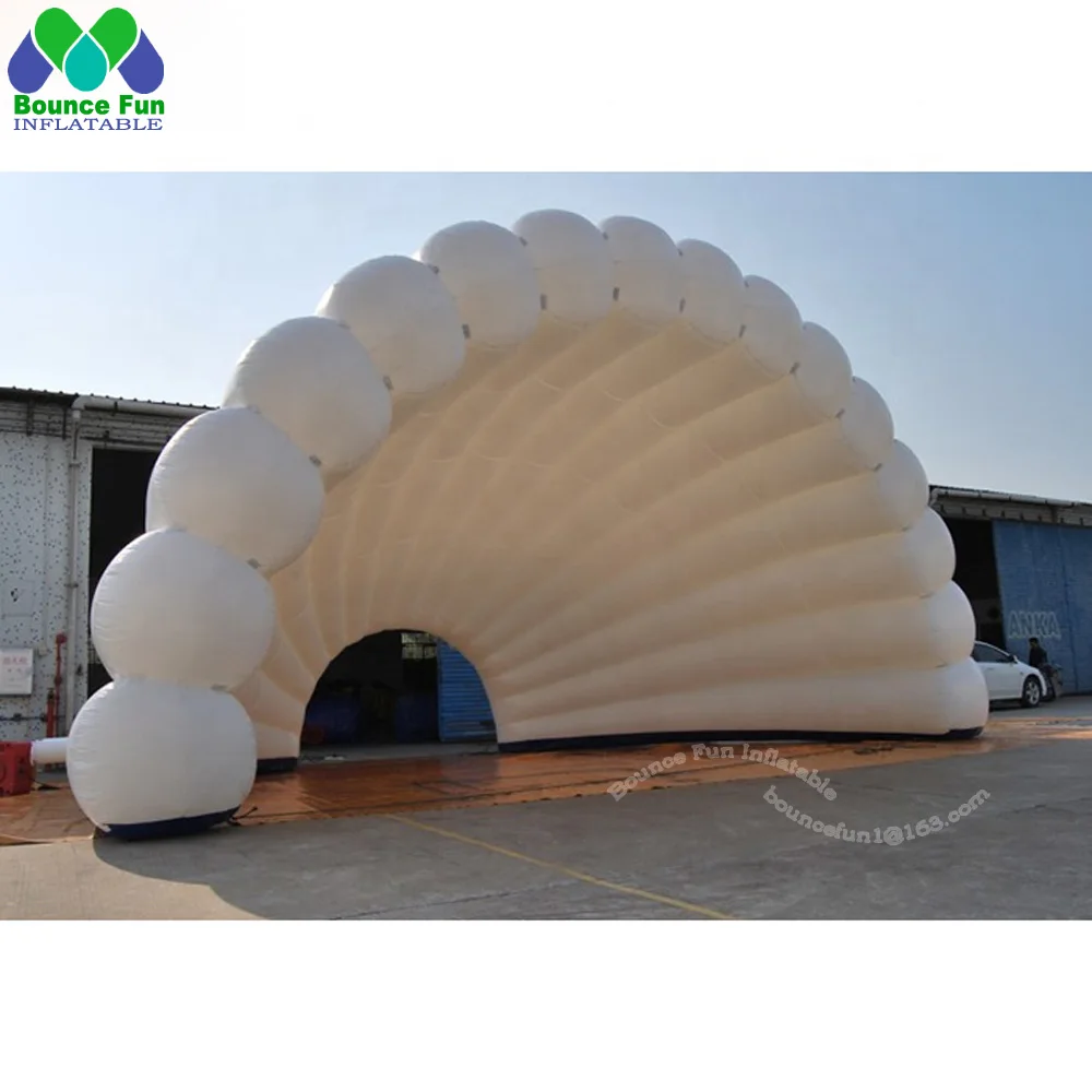 Kommerzielle große aufblasbare Iglu-Bühnenabdeckung, weiße Muschelkuppel, Zelte und Unterstände, Terrassenparty für Hochzeitsveranstaltungen, Musikkonzert