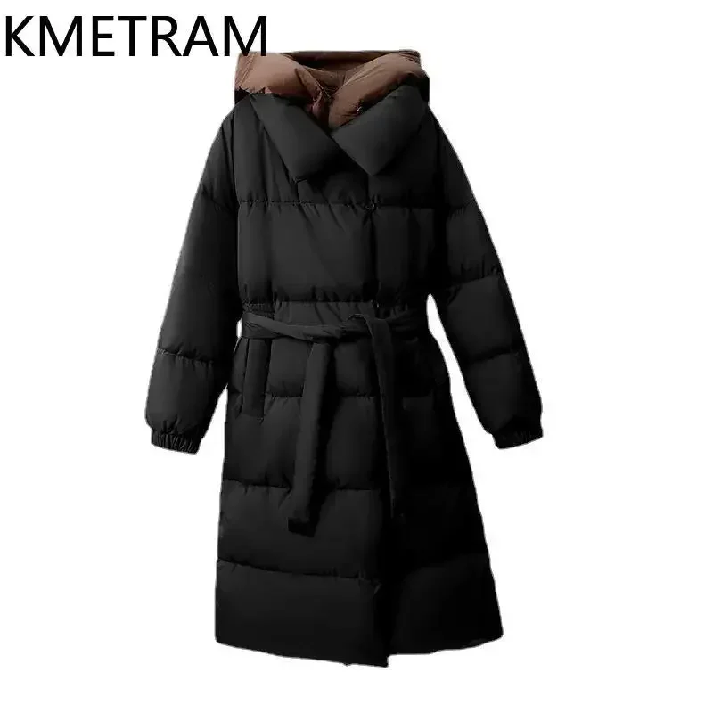 KMETRAM Duck Down Jacket Warm Long Down Coats Fashion New in Outerwears Coat Winter Clothes Women 2024 Пуховик Женский Зимний