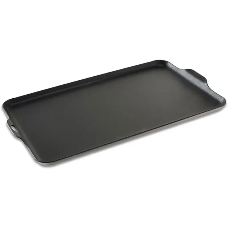 Two Burner Griddle, 10.3 x 17.4 inches, Non-Stick, Black